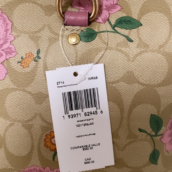 NWT💃Coach Gallery Tote Bag In Signature Canvas With Prairie Rose - Picture 10 of 10
